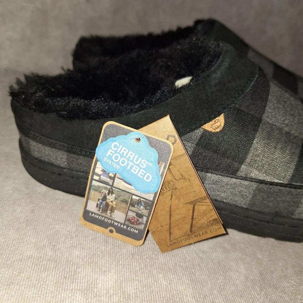 Lamo Julian Clog II Size 12 Men's Slippers Charcoal Plaid